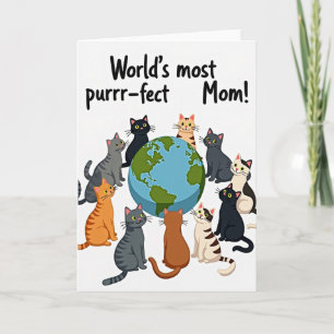 Cats Love World Mother Card