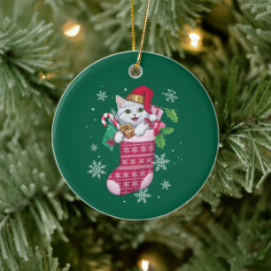 Cats Lover Christmas Funny Cats Owner Ceramic Tree Decoration