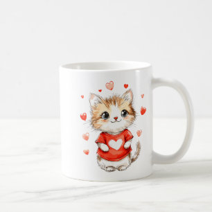 Cats Lover Heart Girls Kitten Valentine’s Day Wome Coffee Mug