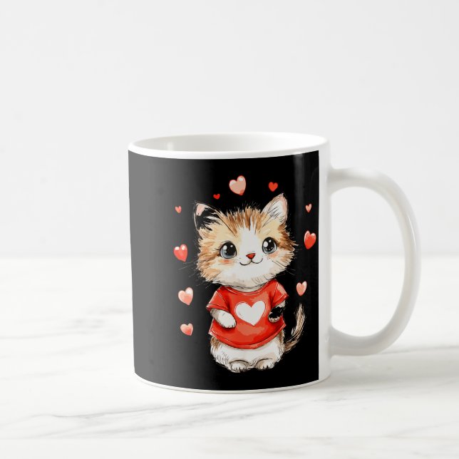 Cats Lover Heart Girls Kitten Valentine’s Day Wome Coffee Mug (Right)