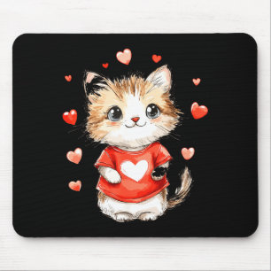Cats Lover Heart Girls Kitten Valentine’s Day Wome Mouse Pad
