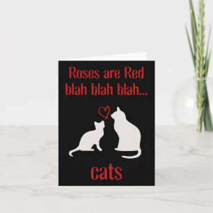 Cats Lover Rose And Red Valentine Card