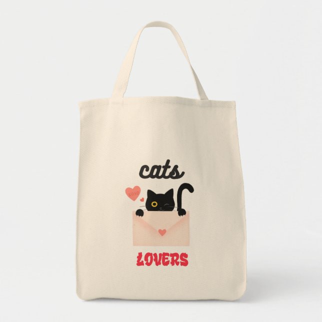 cats lovers tote bag (Front)