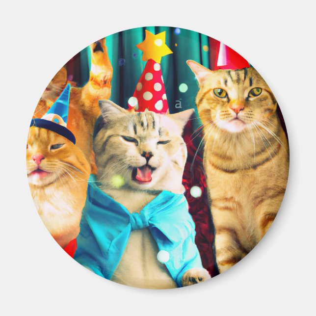 Cats Magnet, Cats Party, Animal's Love Magnet (Front)