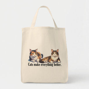 Cats Make Everything Better Adorable Tote Bag