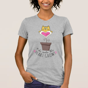 Cats Make the Heart Grow T-Shirt - Grey