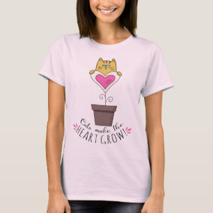 Cats Make the Heart Grow T-Shirt - Pink