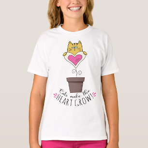 Cats Make the Heart Grow T-Shirt - White