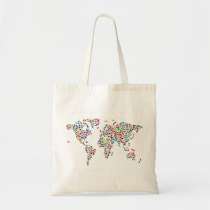 Cats Map of the World Map Tote Bag