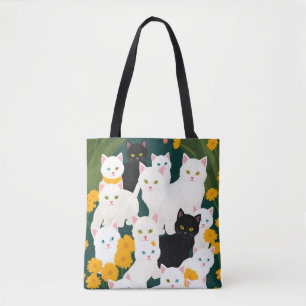 Cats Meet Up Group Tote Bag