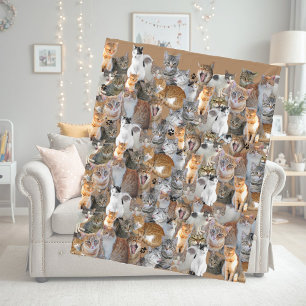 Cats meeting point fleece blanket
