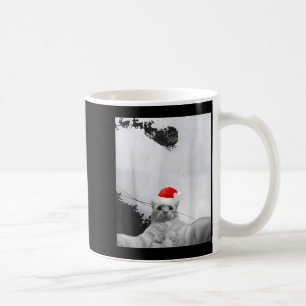Cats Meme Funny Cat Selfie With Santa Hat Christma Coffee Mug