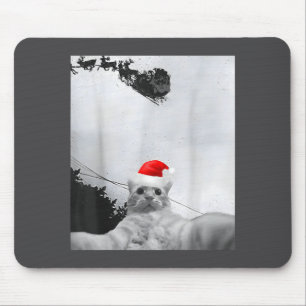 Cats Meme Funny Cat Selfie With Santa Hat Christma Mouse Pad