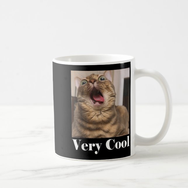 Cats Meme Graphic Silly Cat Humor Funny Cat Very C Coffee Mug (Right)
