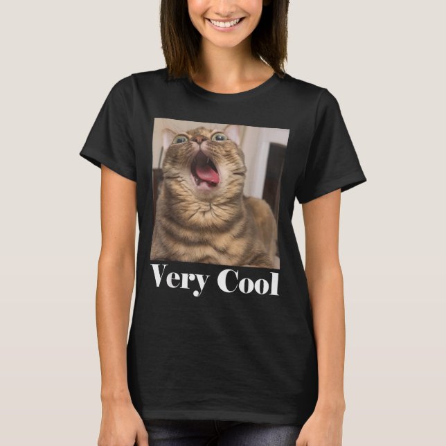 Cats Meme Graphic Silly Cat Humor Funny Cat Very C T-Shirt (Front)
