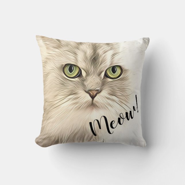 Cats Meow Accent Throw Pillow (Front)