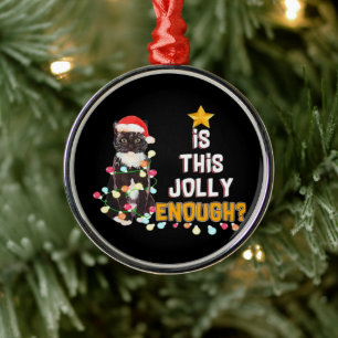 Cats Merry Chirstmas Metal Tree Decoration