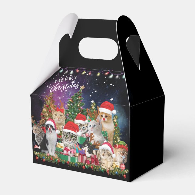 Cats Merry Christmas Light  Favour Box (Front Side)