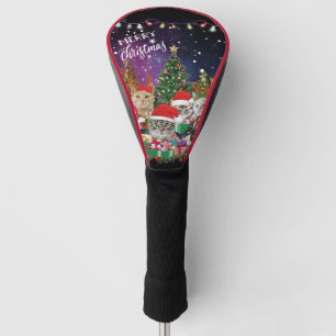 Cats Merry Christmas Light Golf Head Cover