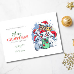 Cats Merry Christmas, Meowy Christmas, Funny Gift Enclosure Card