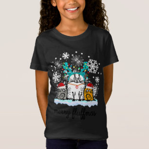 Cats Merry Fluffmas funny christmas costume T-Shirt