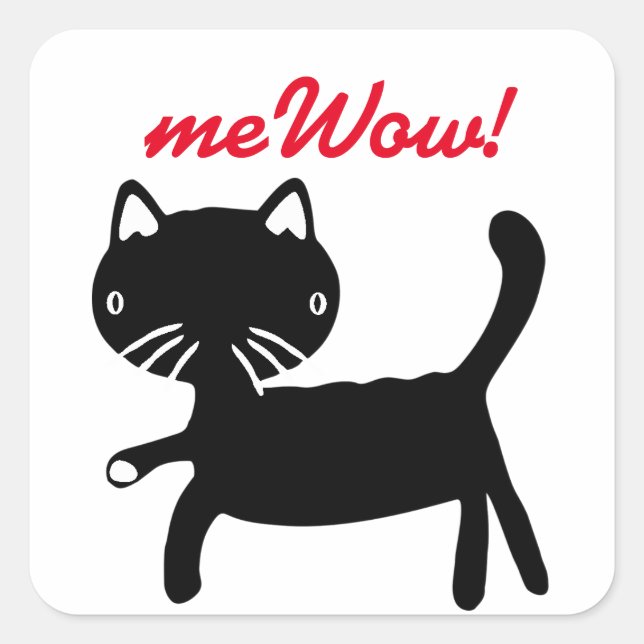 Cat's meWOW Black & White Good Job Sticker (Front)