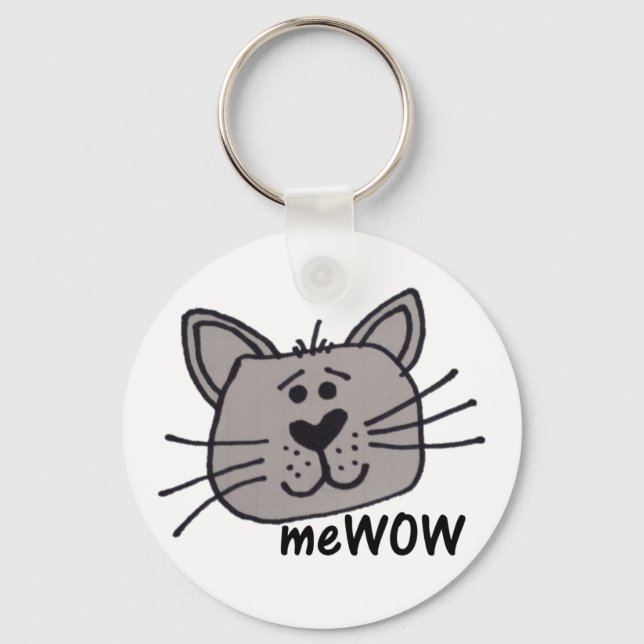 Cat's MeWOW Customisable Keychain (Front)