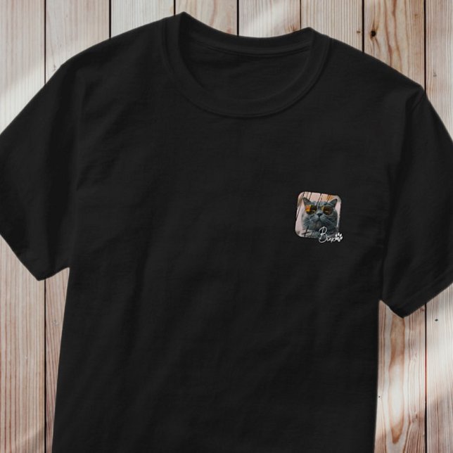 Cat's Modern Simple Cool Grunge Name and Photo T-Shirt (Creator Uploaded)