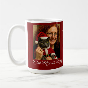 Cat's Mom Christmas Mug ,Cat And Owner Photo