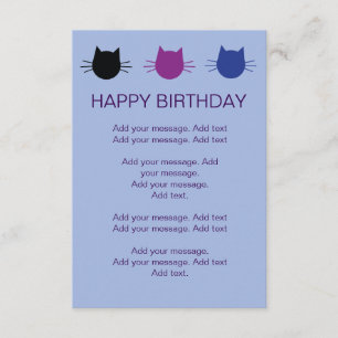 Cats multi-coloured Kids Birthday Party Invite