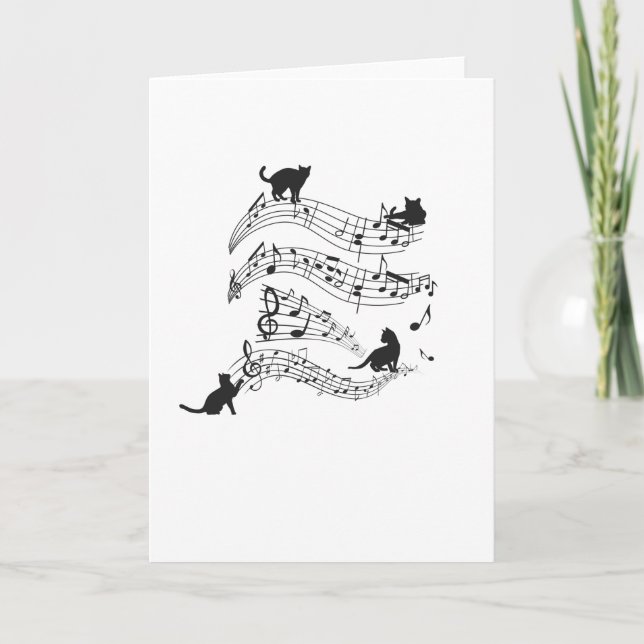 Cats Music Score Musical Notes Kitten Funny (Front)