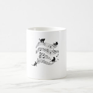 Cats Music Score Musical Notes Kitten Funny Coffee Mug