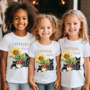 Cats n Veggies Farmhand Kids Personalised T-Shirt