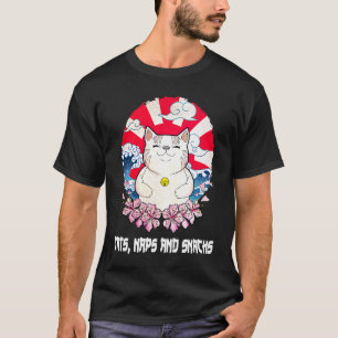 Cats Naps and Snacks Cat  Sayings Kitten Quotes Ca T-Shirt