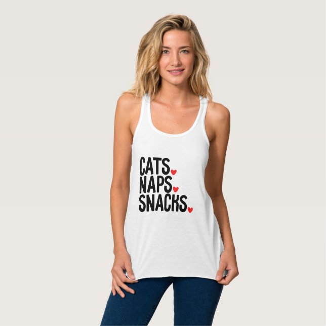 Cats Naps Snacks - Cat lovers     Singlet (Front Full)