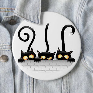 Cats Naughty, Playful and Funny Characters 6 Cm Round Badge