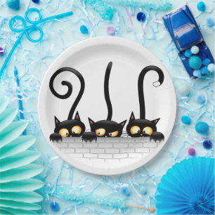 Cats Naughty, Playful and Funny Characters Paper Plate