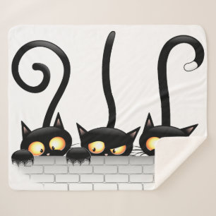 Cats Naughty, Playful and Funny Characters Sherpa Blanket