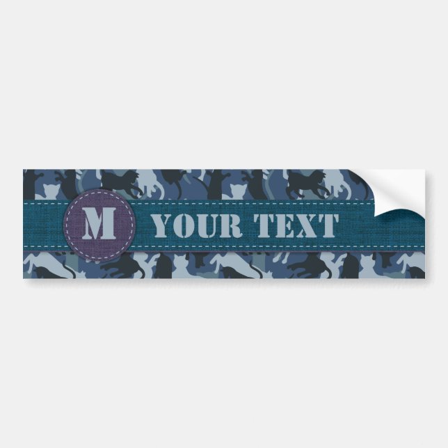 Cats Navy Camouflage Bumper Sticker (Front)