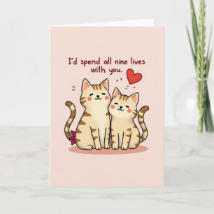 Cats Nine Lives Love Card
