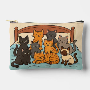 Cats on a Bed Accessory Pouch