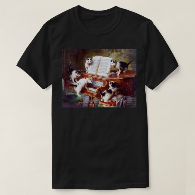 Cats on a Piano Vintage  T-Shirt (Design Front)
