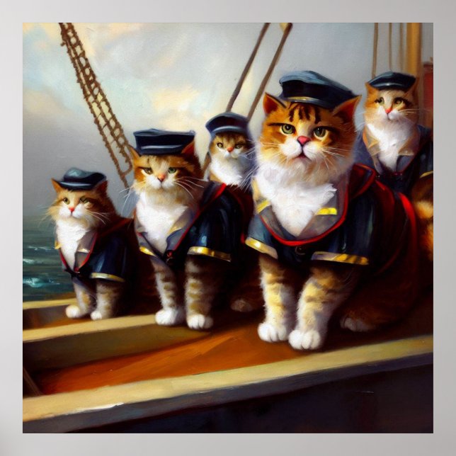 Cats On a Ship Poster (Front)