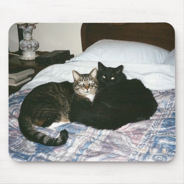 cats on bed mousepad (Front)