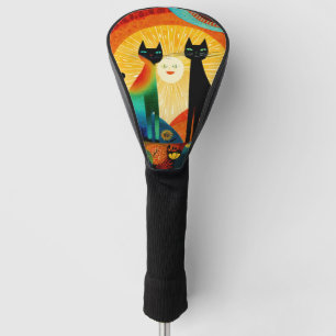 Cats on Colorful Background Golf Head Cover