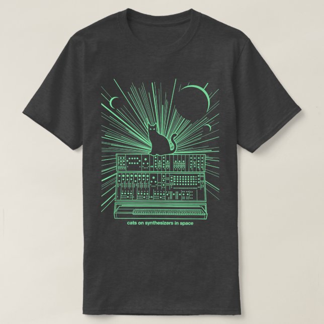 Cats On Synthesizers In Space  T-Shirt (Design Front)