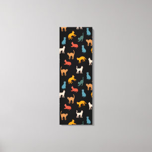 Cats on the black canvas print