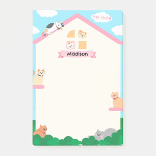 Cats on the house post-it notes