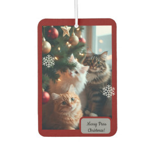 Cats Ornate Tree, Image Text, Customize,  Car Air Freshener