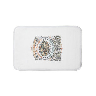Cats Over People Cat Introvert Anti Social Vintage Bath Mat